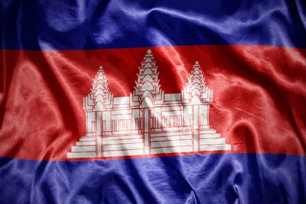 Shining cambodian flag — Stock Photo, Image
