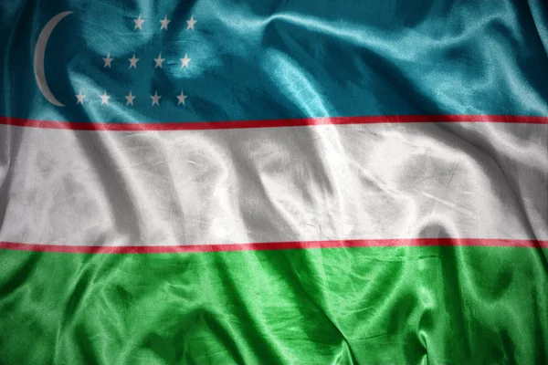 Shining uzbek flag — Stock Photo, Image