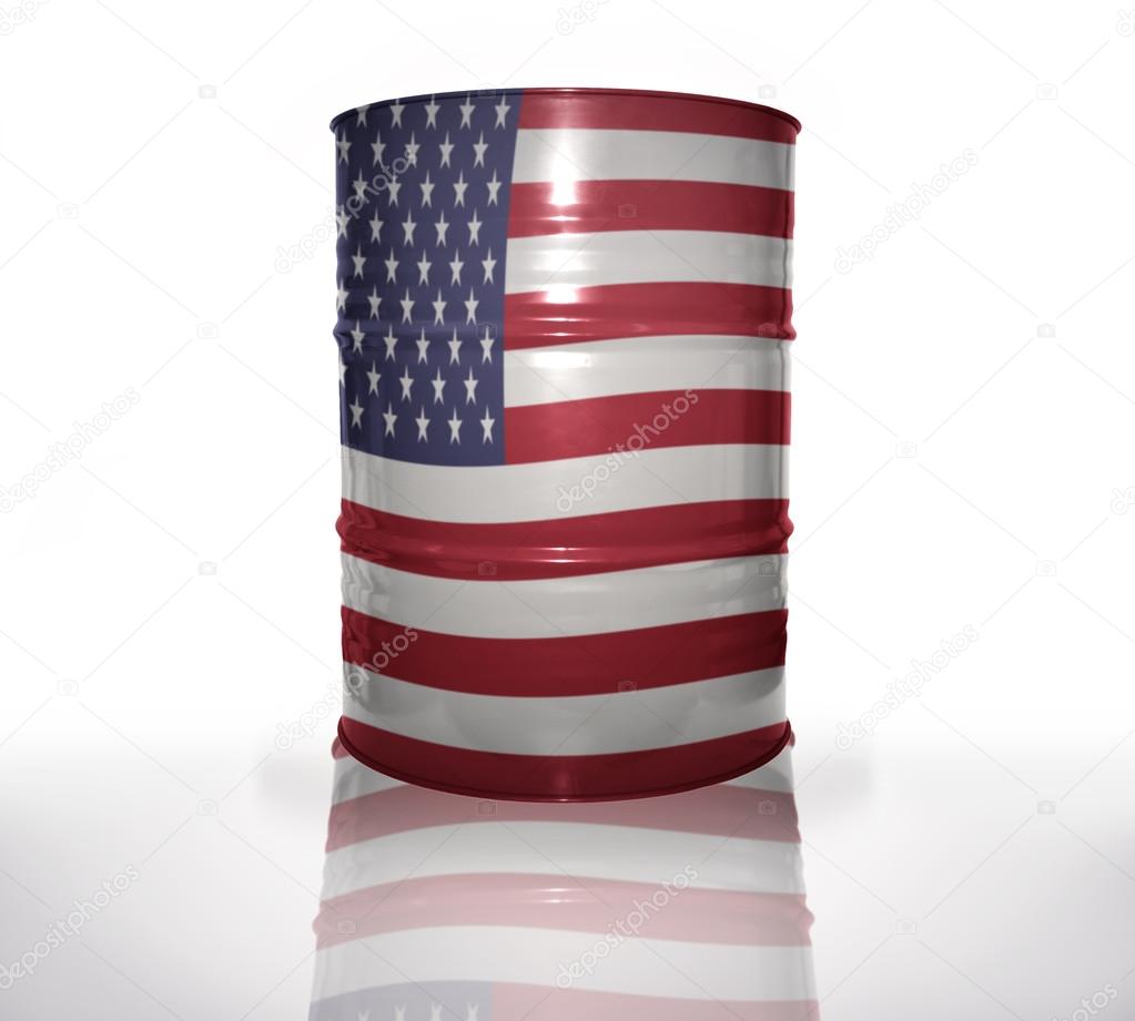 barrel with american flag