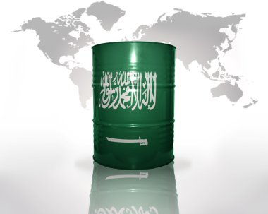 Suudi Arabistan bayrağı ile namlu