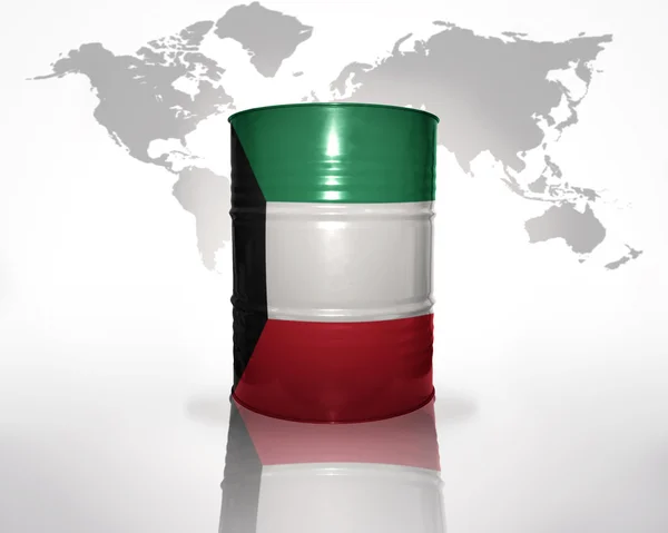 Barrel with kuwait flag — Stock Photo, Image