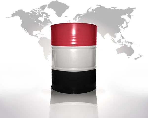 桶也门国旗 — 图库照片