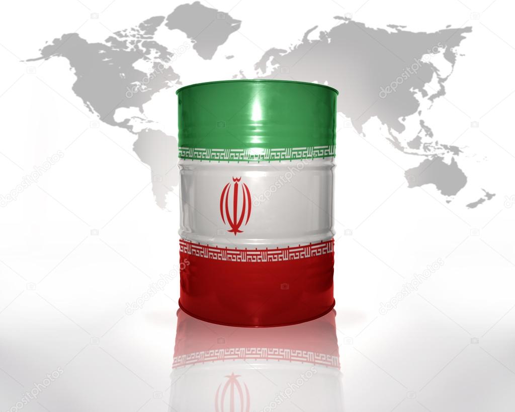 barrel with iranian flag