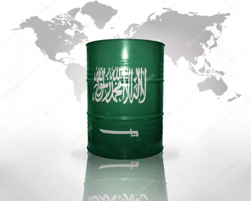 barrel with saudi arabia flag