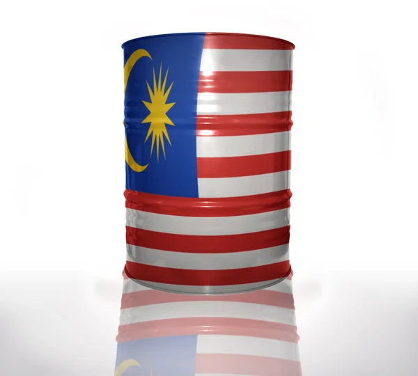 Бочка с малайзийским флагом — стоковое фото