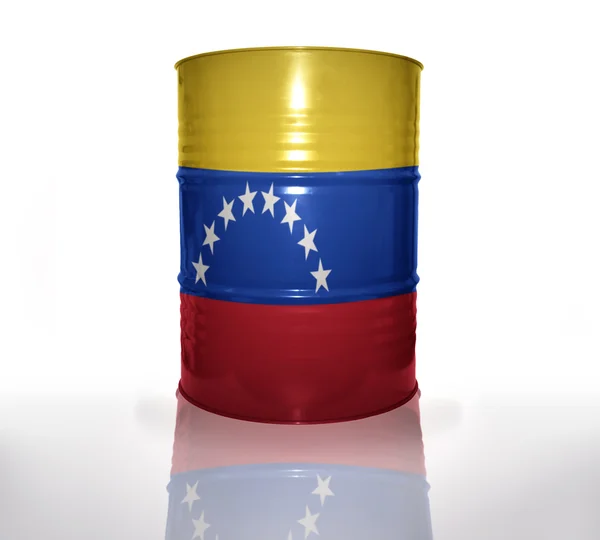 Barrel with venezuelan flag — Stock Photo, Image