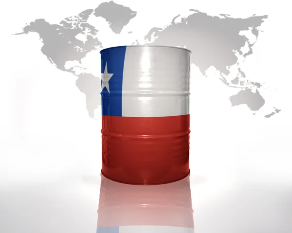 Fass mit chilenischer Flagge — Stockfoto