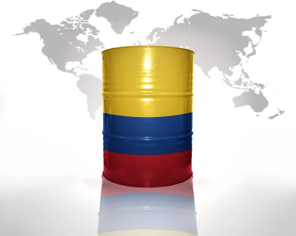 Barrel with colombian flag — Stock Photo, Image