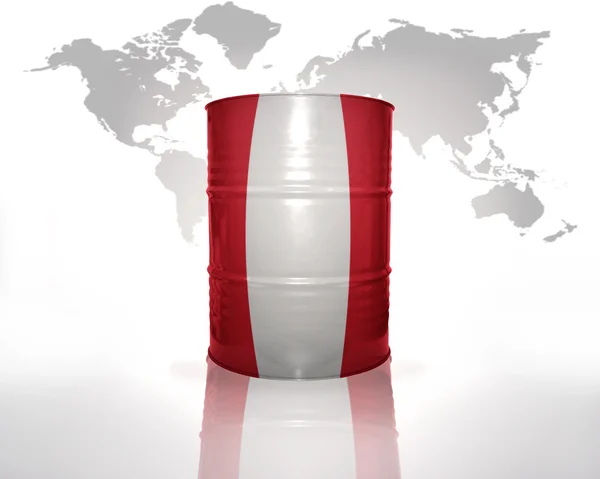 Barrel with peruvian flag — Stock Photo, Image