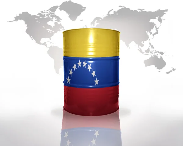 Barril con bandera venezolana — Foto de Stock