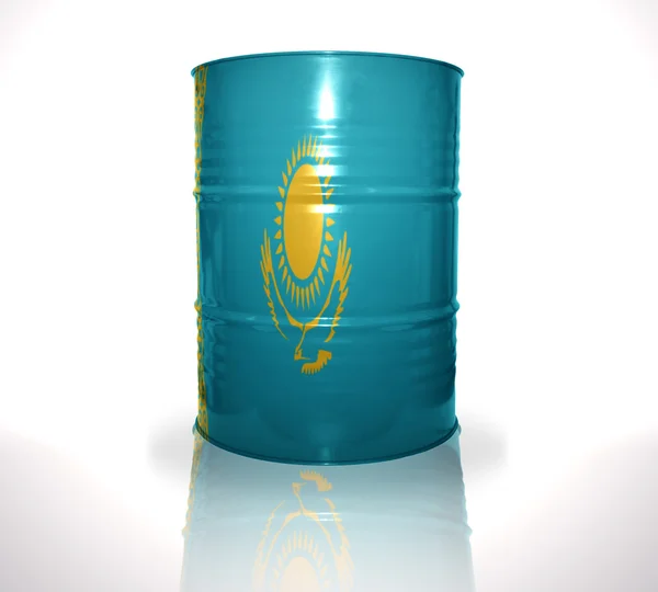 Barrel with kazakhstan flag on the white background — Stock Photo, Image