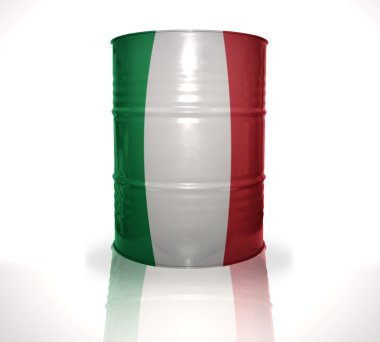 beyaz zemin üzerine İtalyan bayrağı ile namlu