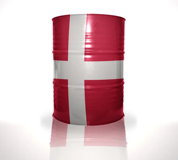 Fat med danska flaggan på den vita bakgrunden — Stockfoto