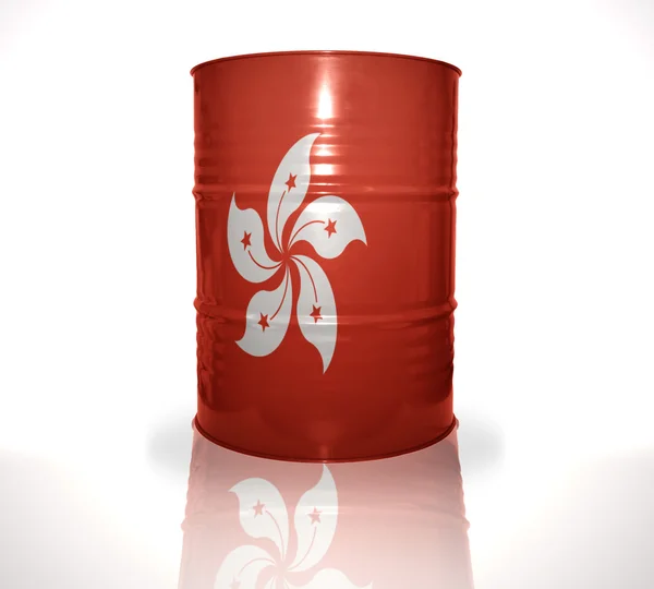 Barrel with hong kong flag on the white background — Stock Photo, Image