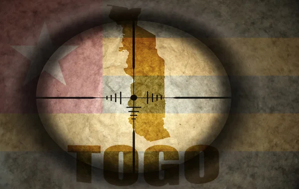 Zakres nochkin zmierzające do rocznika flaga togo i mapa — Zdjęcie stockowe