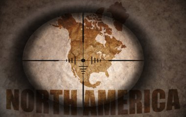 keskin nişancı kapsam vintage Kuzey Amerika harita amaçlı