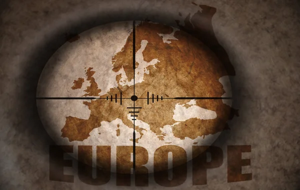 Zakres nochkin zmierzające do rocznika mapa Europy — Zdjęcie stockowe