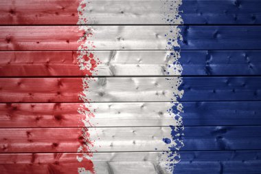 ahşap doku boyalı Fransız bayrağı