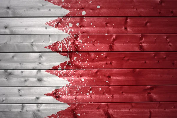 Malovaný vlajka Bahrajnu na dřevěné textury — Stock fotografie