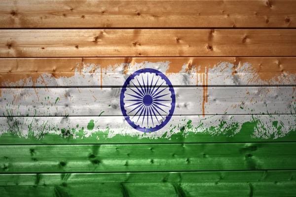 Нарисовал индийский флаг на деревянной текстуре — стоковое фото