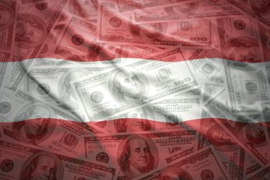 Bir Amerikan Doları para Avusturya bayrağı sallayarak renkli