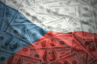 Bir Amerikan Doları para çek bayrak sallayarak renkli