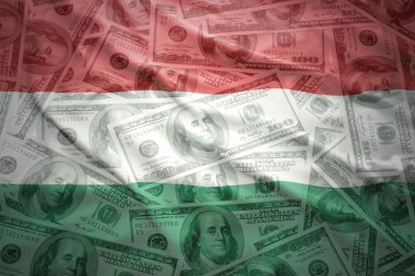 Bir Amerikan Doları para Macar bayrak sallayarak renkli