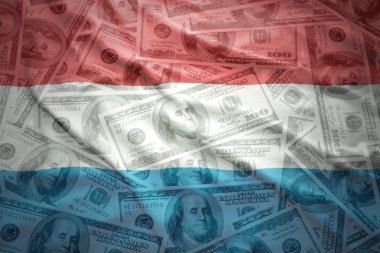 Bir Amerikan Doları para Lüksemburg bayrağı sallayarak renkli