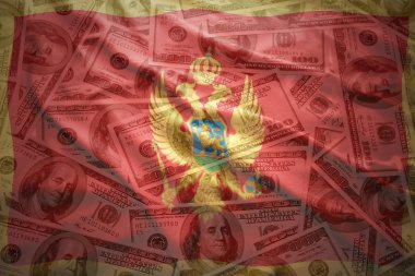 Bir Amerikan Doları para Karadağ bayrağı sallayarak renkli
