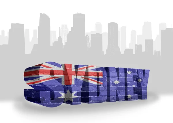 Text Sydney with national flag of australia — Stock Photo, Image