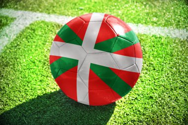 football ball with the national flag of basque country on the field