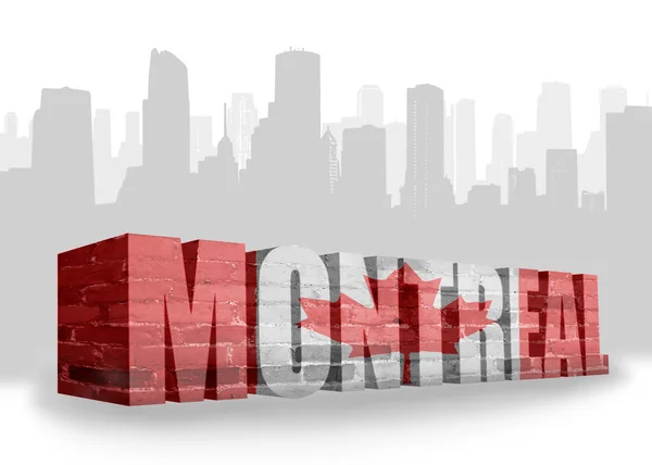 Texto Montreal com bandeira nacional do Canadá — Fotografia de Stock