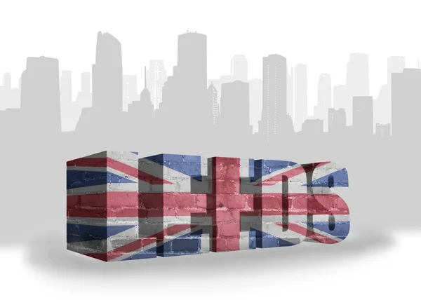 Text Leeds with national flag of great britain — Stock Photo, Image