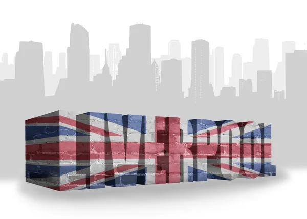 Text Liverpool with national flag of great britain — Stock Photo, Image