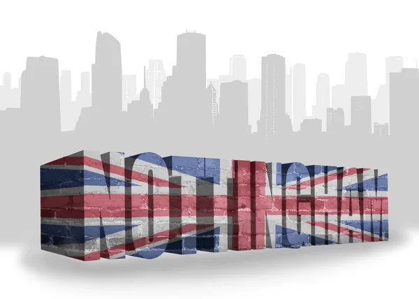 Text Nottingham with national flag of great britain — Stock Photo, Image