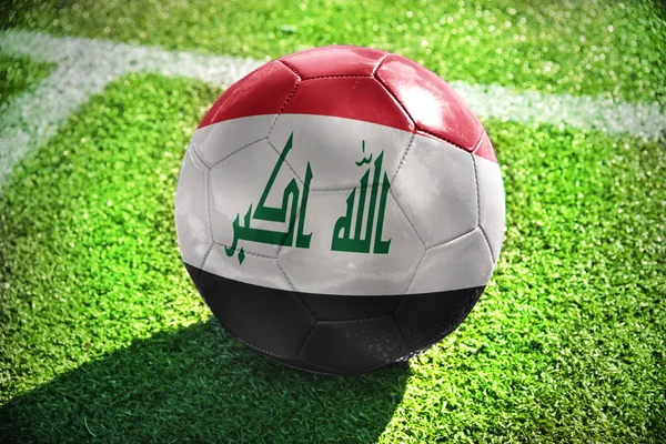Piłka nożna piłka z flagi narodowej z Iraku — Zdjęcie stockowe