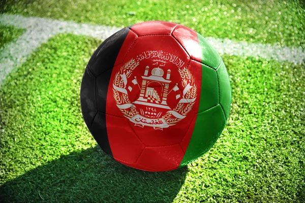 Pelota de fútbol con la bandera nacional de Afganistán —  Fotos de Stock