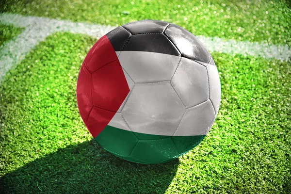 Pelota de fútbol con la bandera nacional de Palestina — Foto de Stock