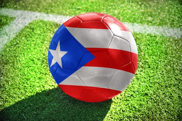 Football ball with the national flag of puerto rico — Stock Photo, Image