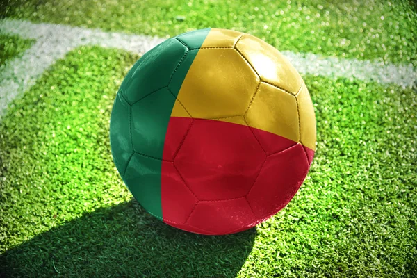 Football ball with the national flag of benin — Stockfoto