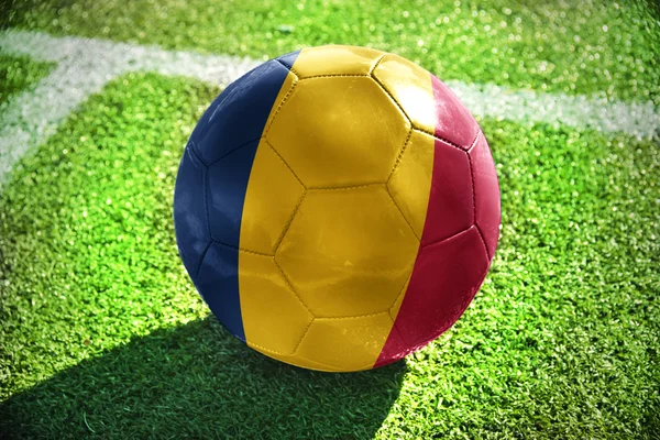 Football ball with the national flag of chad — Zdjęcie stockowe
