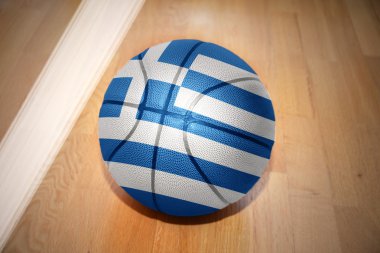 basketball ball with the national flag of greece