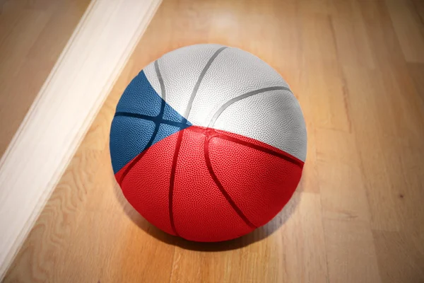 Basketball ball with the national flag of czech republic — Stok fotoğraf