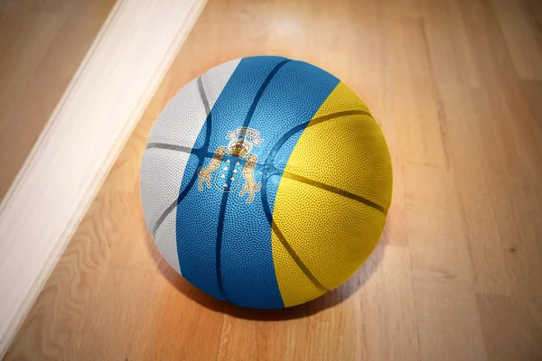 Basketball ball with the national flag of canary islands — Stock Photo, Image