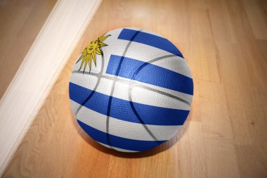 basketball ball with the national flag of uruguay clipart