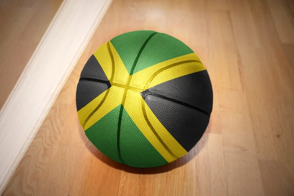 Piłkę do koszykówki z flagi narodowej z Jamajki — Zdjęcie stockowe