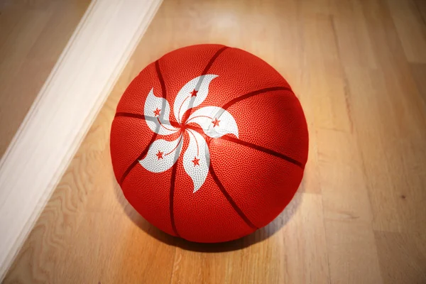Basketball ball with the national flag of hong kong — Stock Photo, Image
