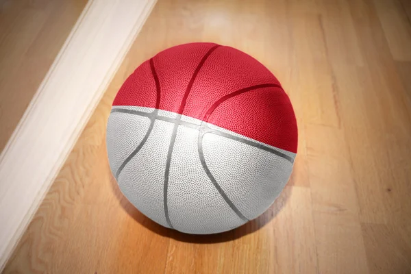 Basketballball mit der Nationalflagge Indonesiens — Stockfoto