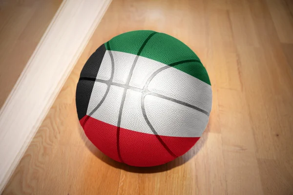Basketball ball with the national flag of kuwait — Stok fotoğraf