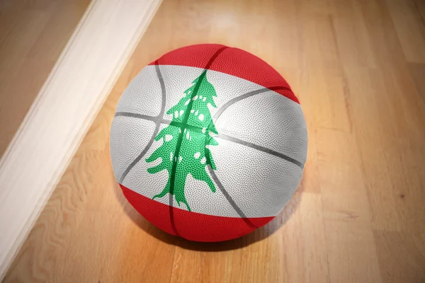 Basketball ball with the national flag of lebanon — Stock Photo, Image